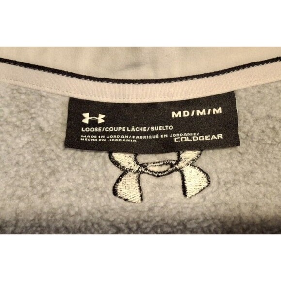Under Armour Men's Cold Gear Fit 1/4 Snap Gray Pullover Fleece Size Medium - Picture 9 of 13